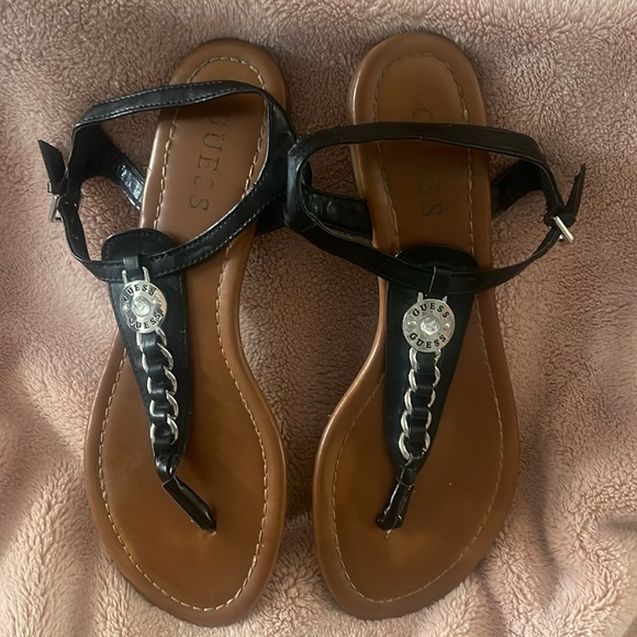 Guess Shoes - Guess black thing sandal 7M